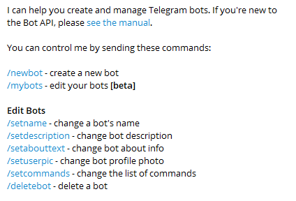 BotFather commands
